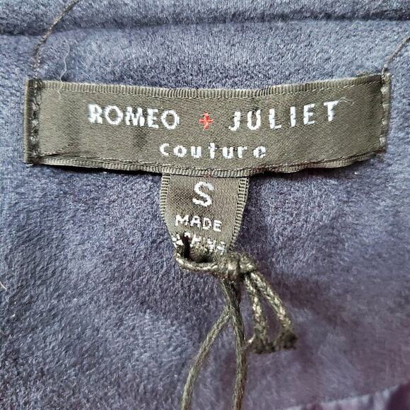NWT Romeo & Juliet Couture Navy Faux Suede Jacket Size Small - Picture 6 of 7
